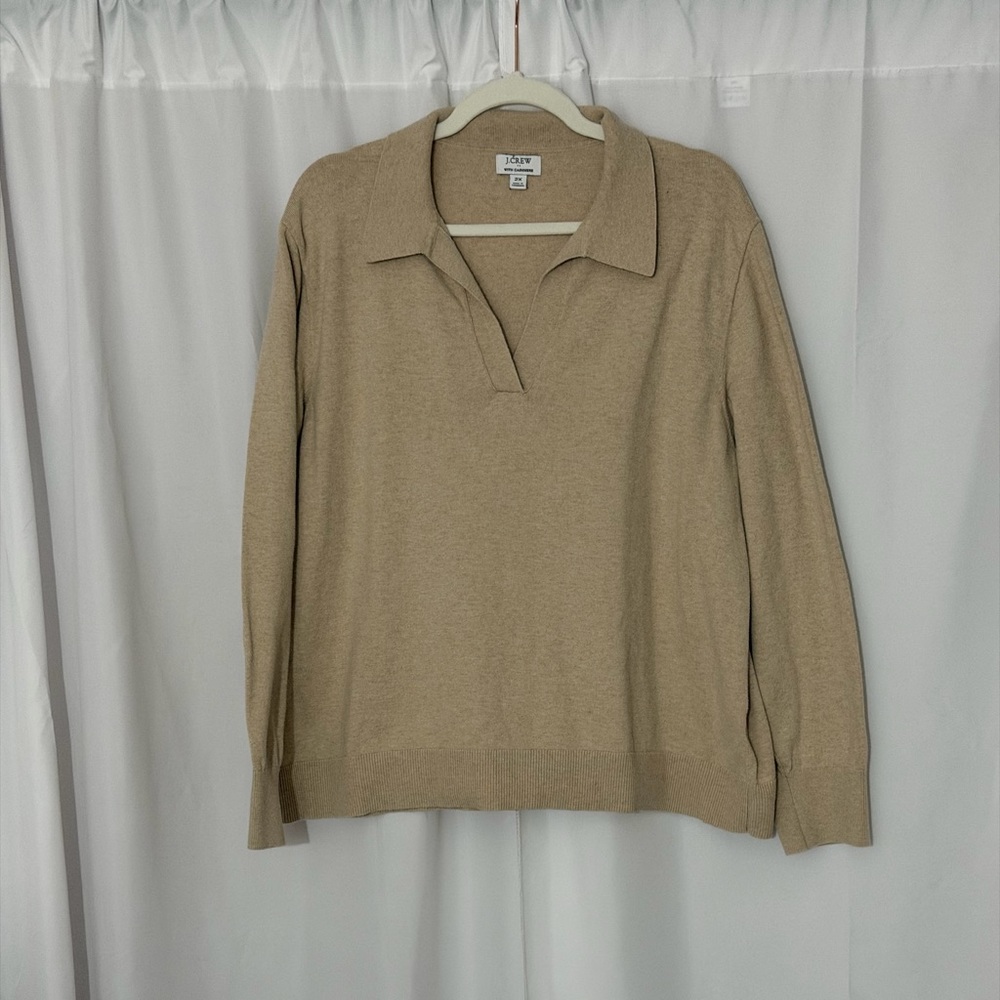 J. Crew Women's V-Neck Sweater in Tan